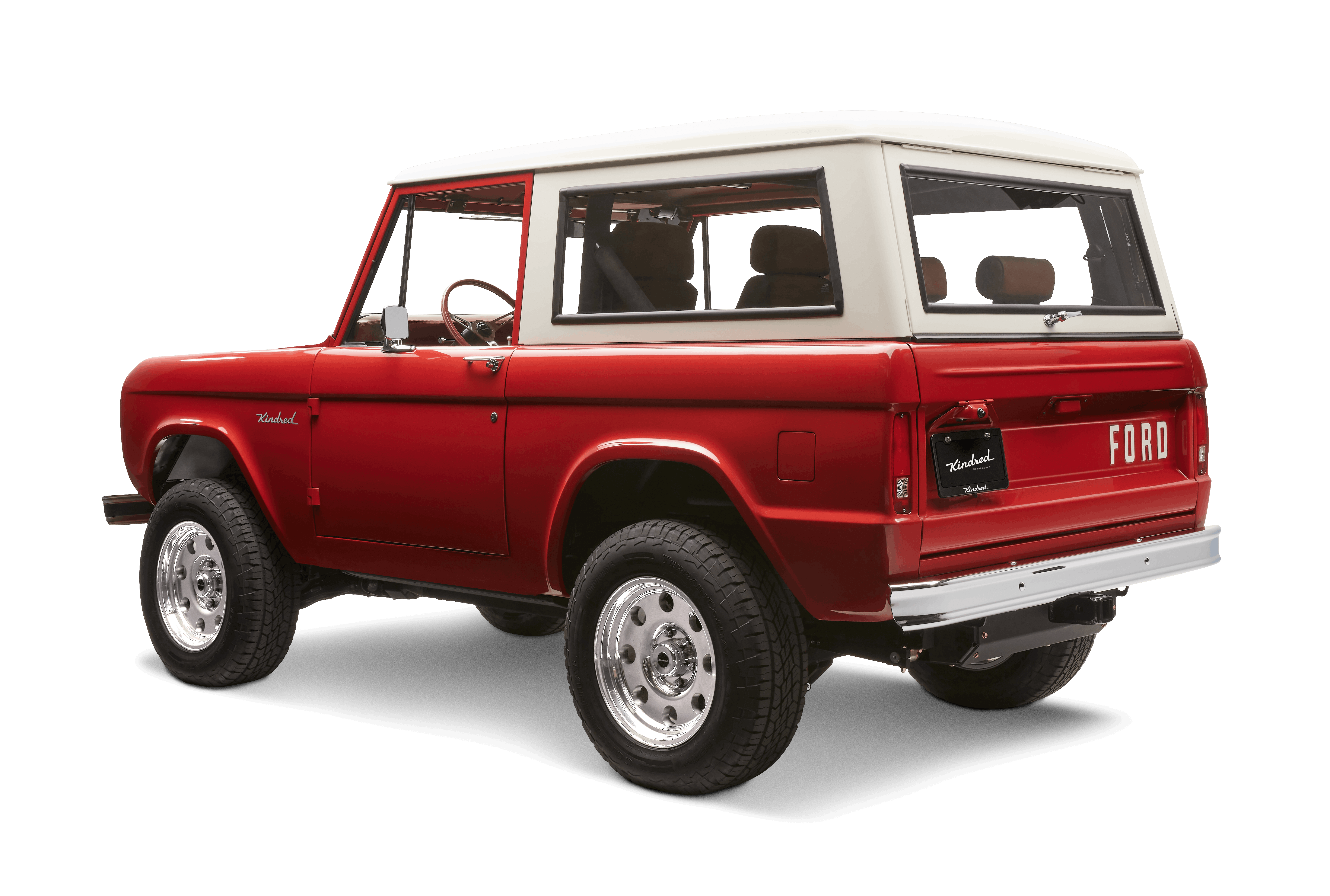 BRONCO EV 3 QTR Back Driver Kindred Logo